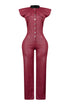 Kaiya PU Button Down Jumpsuit